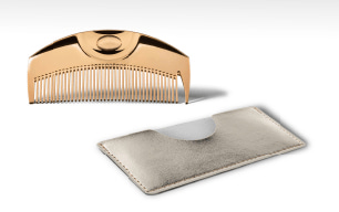 ラブクロム®K24GPツキ ゴールド(コームケース付き)＆ハッピーニューヘアー ステッカーシートセット