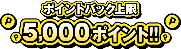 ポイントバック上限5,000ポイント！！