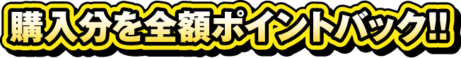 購入分を全額ポイントバック！！